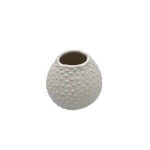 NWT White Textured Round Coral-like Ceramic Vase by Place & Time